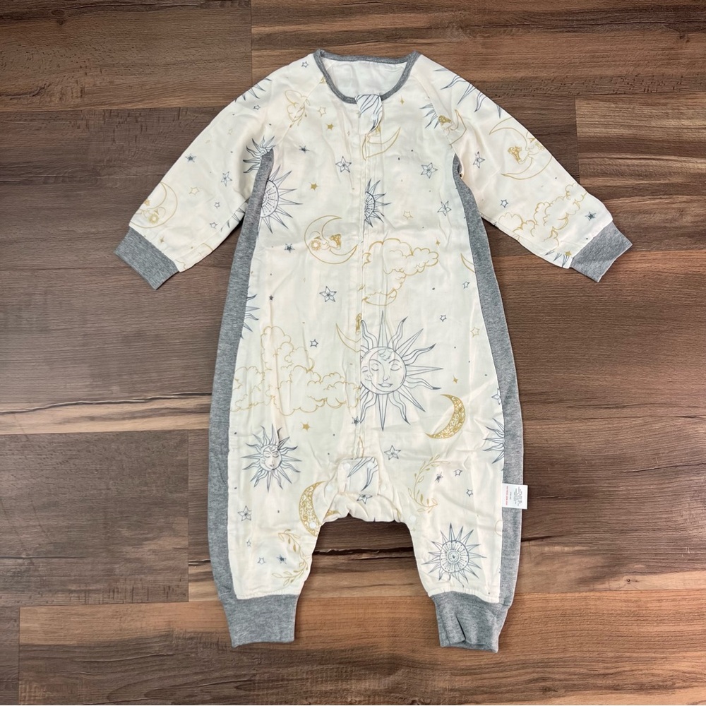 Celestial Moon & Stars Oversized Bamboo Cotton Blend Toddler Romper Sz. 12m 80cm